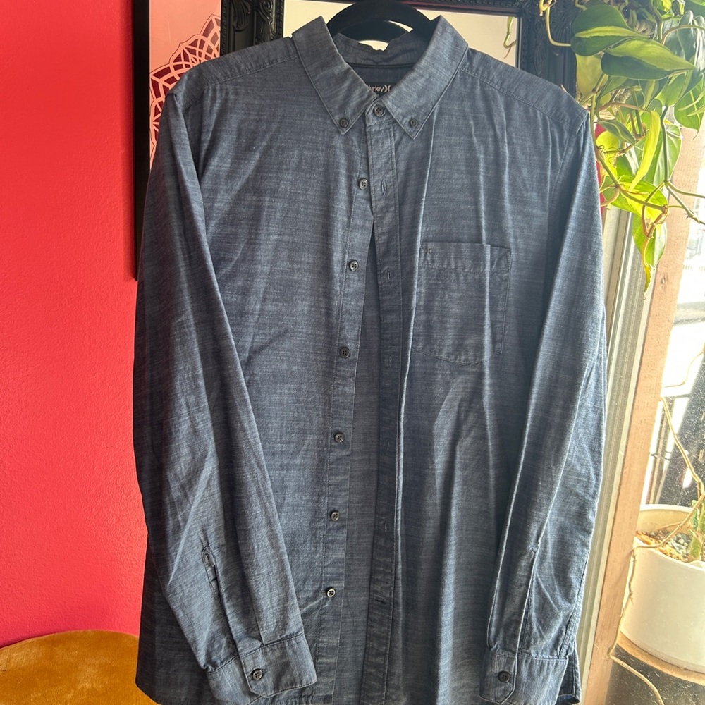 Navy Blue Button-Up Shirt